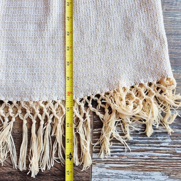 Lilly Pulitzer Tatum Fringe Hem Open Cardigan Cotton Blend Beige Gold Metallic - Picture 15 of 15